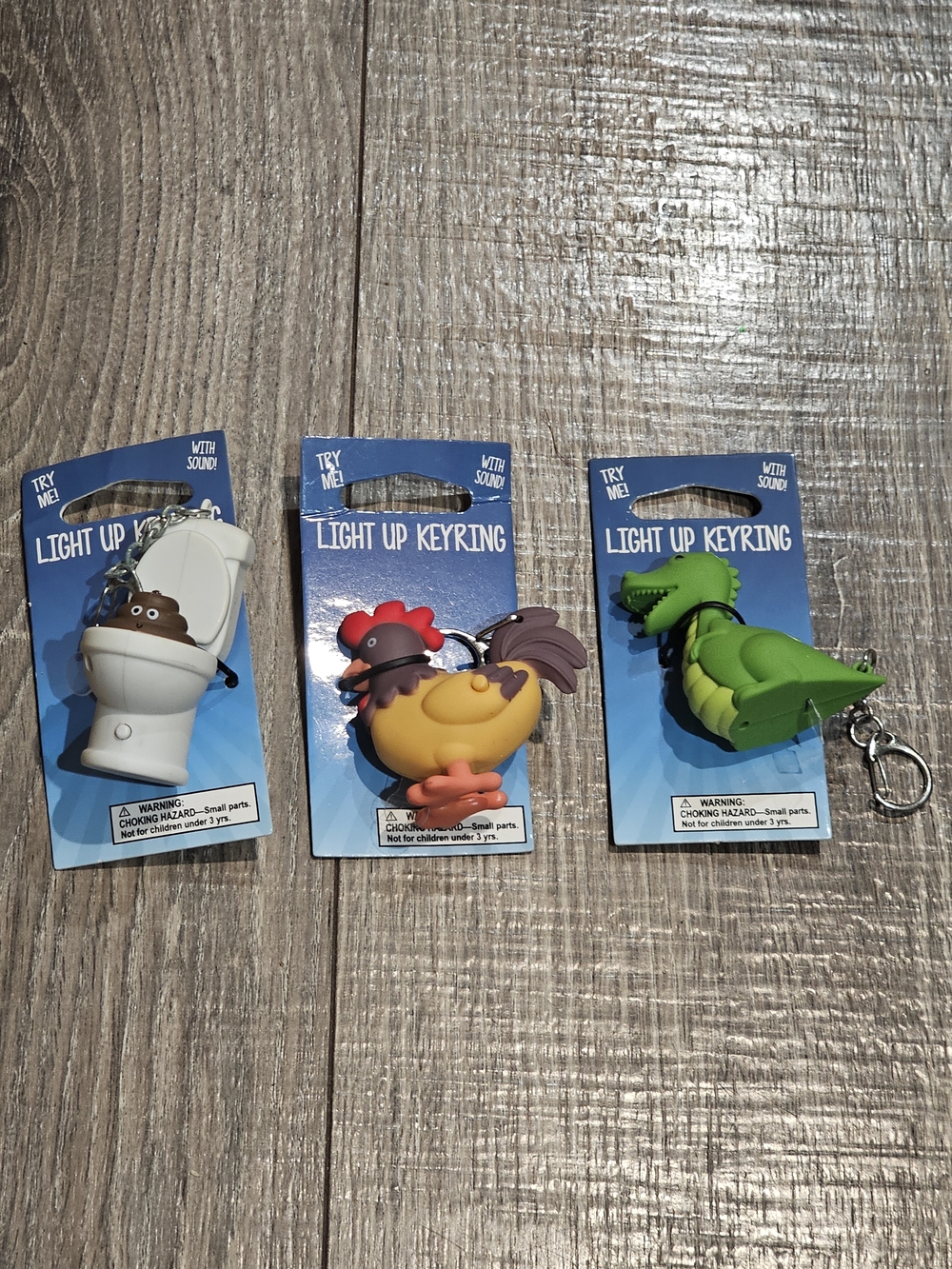 Light Up Keyring - Toilet, Chicken, Dino